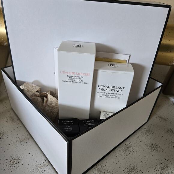 CHANEL Authentic New Box Bundle, Skin Lip Nail Gift Box Ribbon Wrapping Paper - Picture 3 of 3